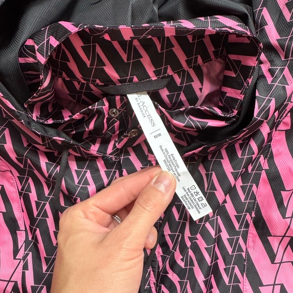 🖤💓ALL ACCESS Bandier Black & Pink Cropped Windbreaker Rain Jacket - Picture 4 of 5